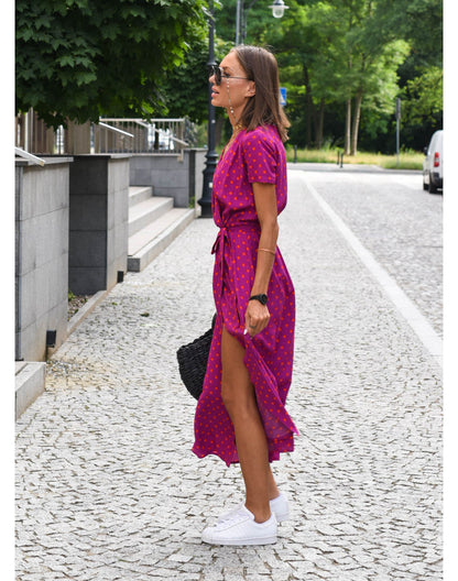 Alina – Floral Wrap Midi Dress