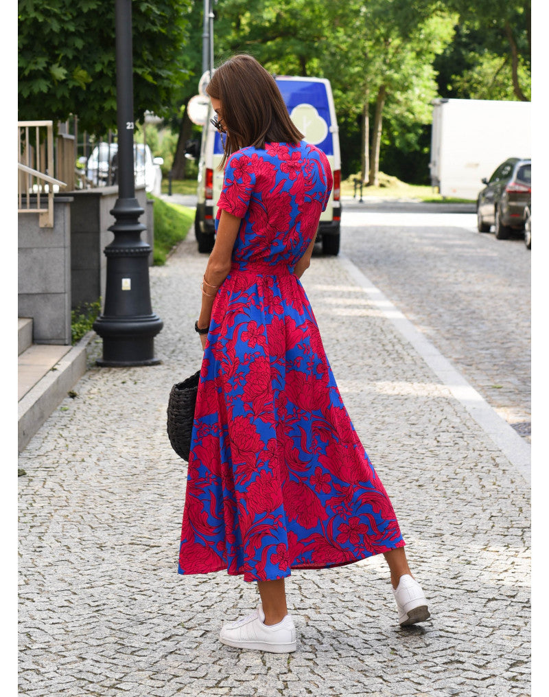 Alina – Floral Wrap Midi Dress